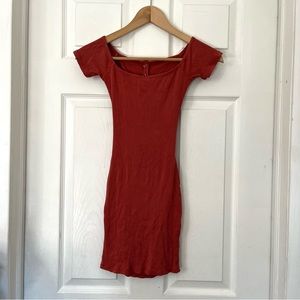 May pink casual dress bodycon ribbed with buttons XS